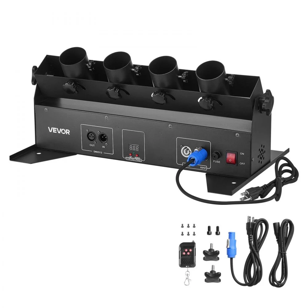 VEVOR Electric Confetti Cannon Machine, High Output 4-Shot Confetti Launcher, DMX512, Manual & Remote Control, Portable Confe-tti Shooter for Wedding Christmas DJ Party Event Show Stage Nightclub
