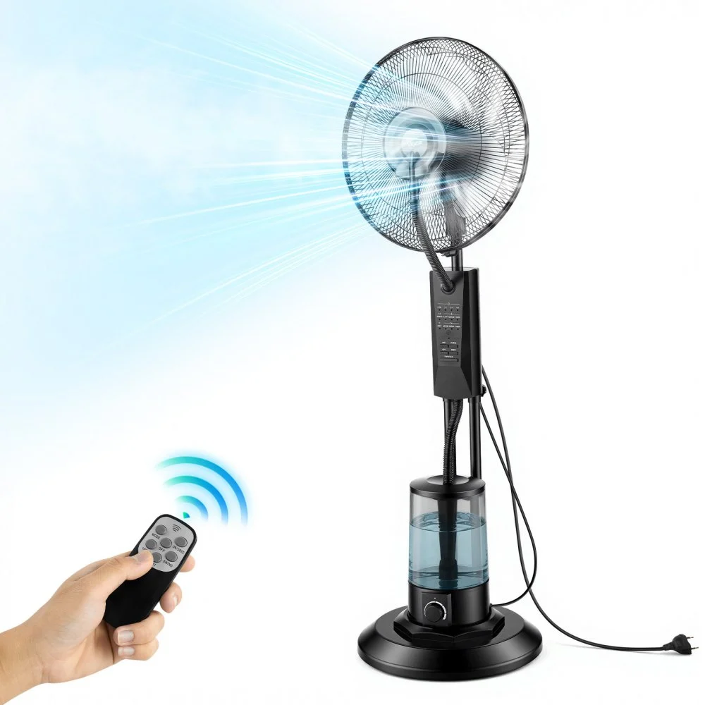 VEVOR Misting Fan, 3 Wind Speeds Misting Standing Fan, Mister Cooling Fans with 0.79 gal Water Tank, Remote & Panel Control, Water Cooling Fans for Indoor, Outdoor, Garage, Patio, Living Room, 3 Modes