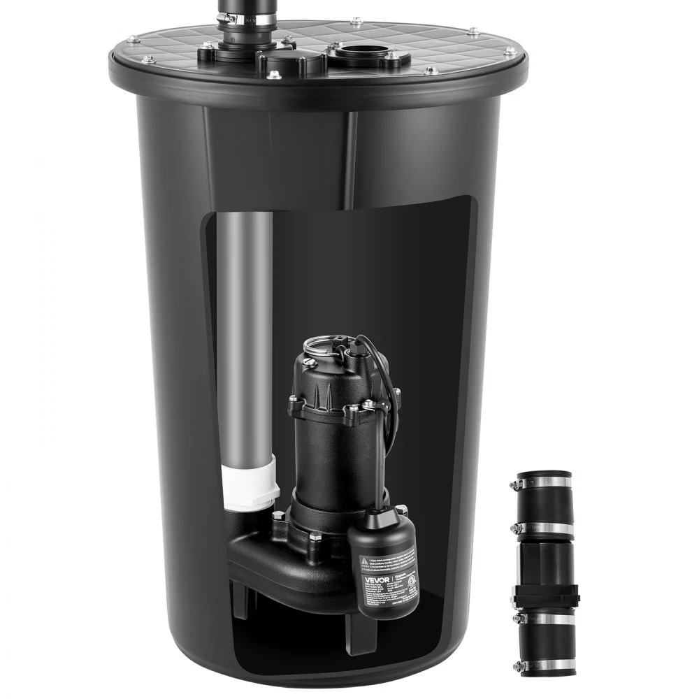 Summer Sale
VEVOR Sewage Pump System, 1/2 HP, 4800 GPH Cast Iron Sewage Pump with Basin Kit, 120 Volt, Automatic On/Off Outdoor Water/Seepage Collection and Removal System with Float Switch, 2" Discharge, Black