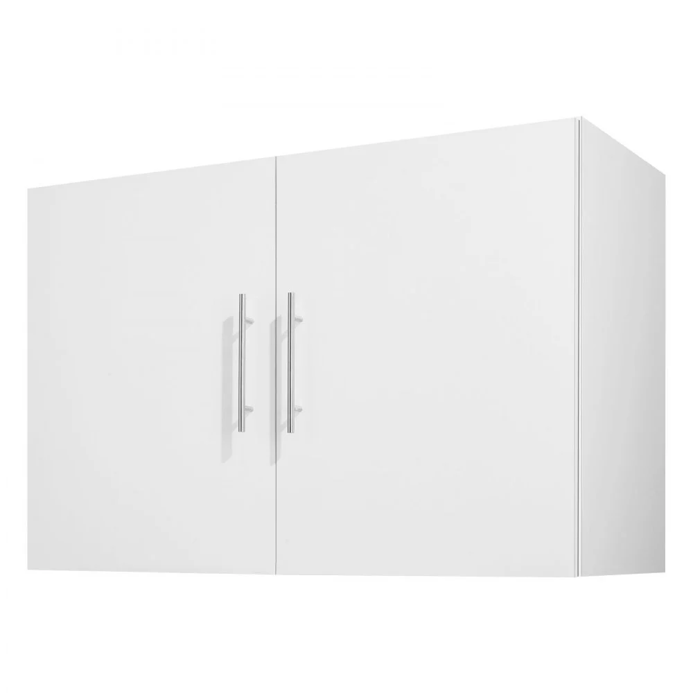 VEVOR Laundry Room Wall Cabinet, 2-Tier Wall Mounted Hanging Cabinet with Adjustable Shelf, 36 in Cupboard Storage with 2 Doors, for Kitchen, Bathroom, Laundry, 16 x 36 x 24 in (D x W x H), White