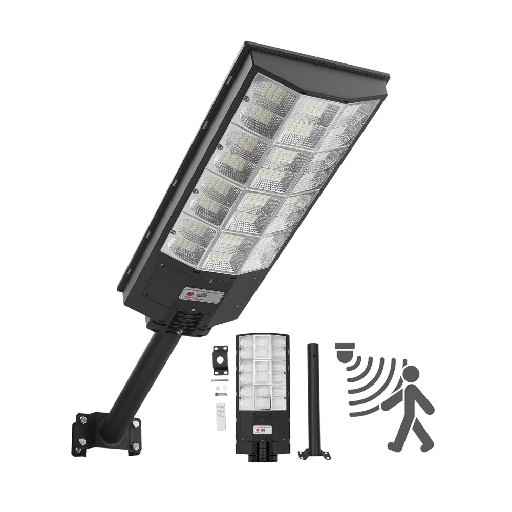 VEVOR 8000W Solar Street Light Outdoor, 450000LM, Commercial Parking Lot Light Dusk to Dawn, LED Flood Security Lamp with Motion Sensor, IP65 Waterproof Outdoor Lighting, for Driveway Yard, 1 Pack