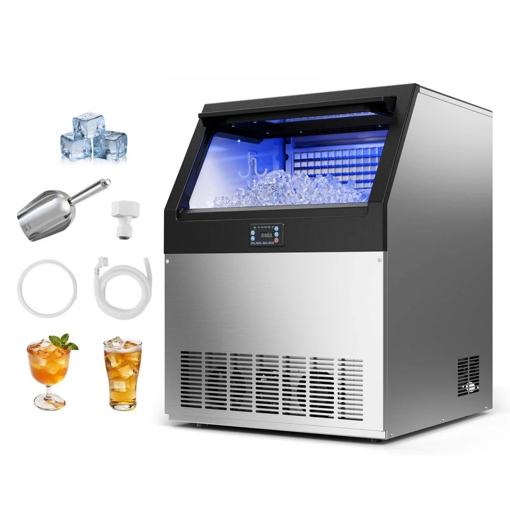 Summer Sale
VEVOR Commercial Ice Maker Machine, 360 lbs/24h with 85 lbs Storage Capacity, Built-in/Freestanding/Under Counter, Stainless Steel Ice Maker with LED Display & Self-Cleaning, for Home Bar Restaurant