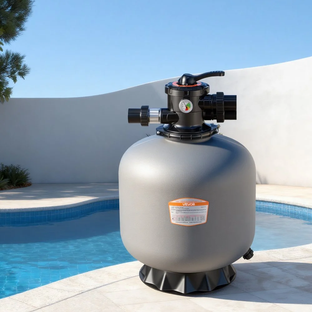 Summer Sale
VEVOR Sand Filter, 20-Inch, 50 GPM Above Inground Swimming Pool Sand Filter System, with 7-Way Multi-Port Valve, Backwash, Rinse, Recirculate, Waste, Winter, Closed Modes, for Above In Ground Pools