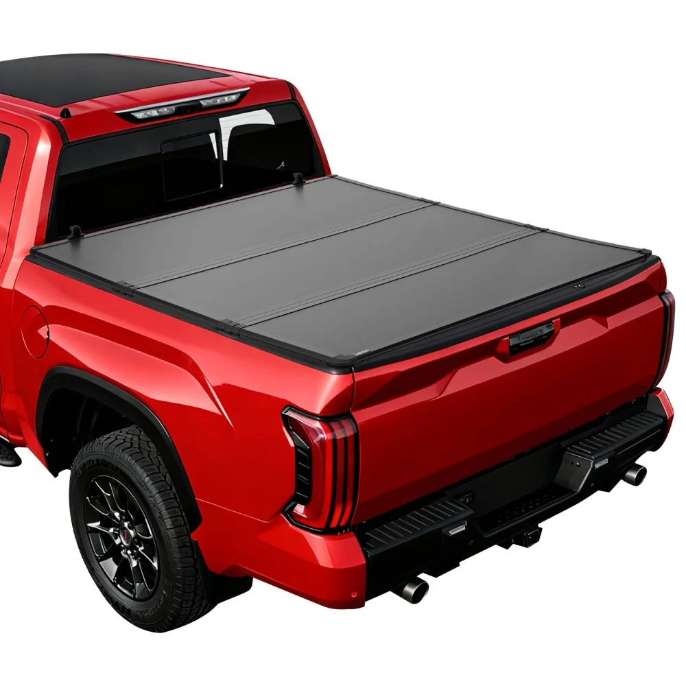 VEVOR Hard Tri-Fold Truck Bed Tonneau Cover, Compatible with 2022-2026 Toyota Tundra with OE Track System 5.6 ft (66.7 in) Bed, Waterproof Hard Folding Truck Tonneau Cover, Aluminum Alloy Support Bar