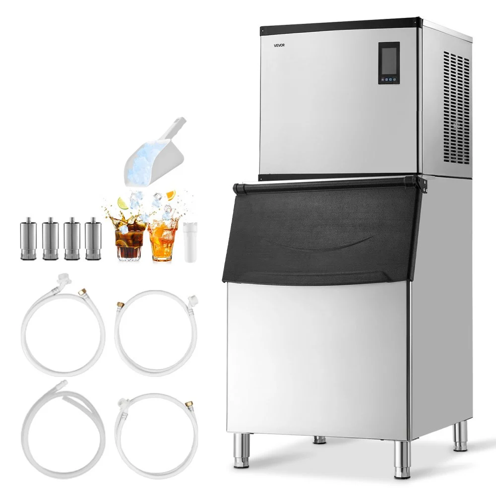 Summer Sale
VEVOR Commercial Ice Maker Machine, 1000LBS/24H Ice-Making Machine with 500LBS Stainless Steel Storage Bin, Auto Self-Cleaning Ice Maker with Touchscreen for Bar Cafe Restaurant Business Commercial