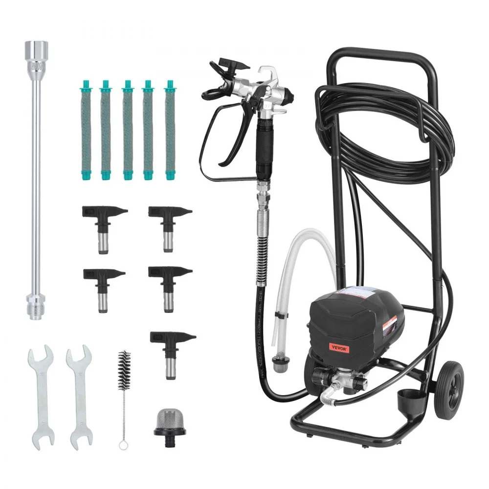 Summer Sale
VEVOR Stand Airless Paint Sprayer, 650W, 3000PSI High Pressure Airless Sprayer with Cart, Cleaning Brush, Hose, Extension Rod, Nozzles, Electric Spray Paint Machine for House Exterior and Interior