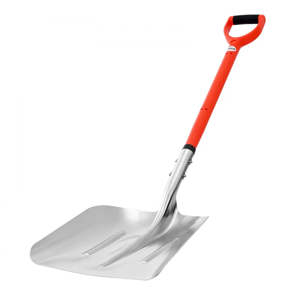 VEVOR Snow Shovel for Driveway, 14 in Wide Aluminum Alloy Snow Shovel with D-shaped Handles, Large Capacity Snowplow Shovels, Lightweight Snows Removal Tool for Garden Car Camping