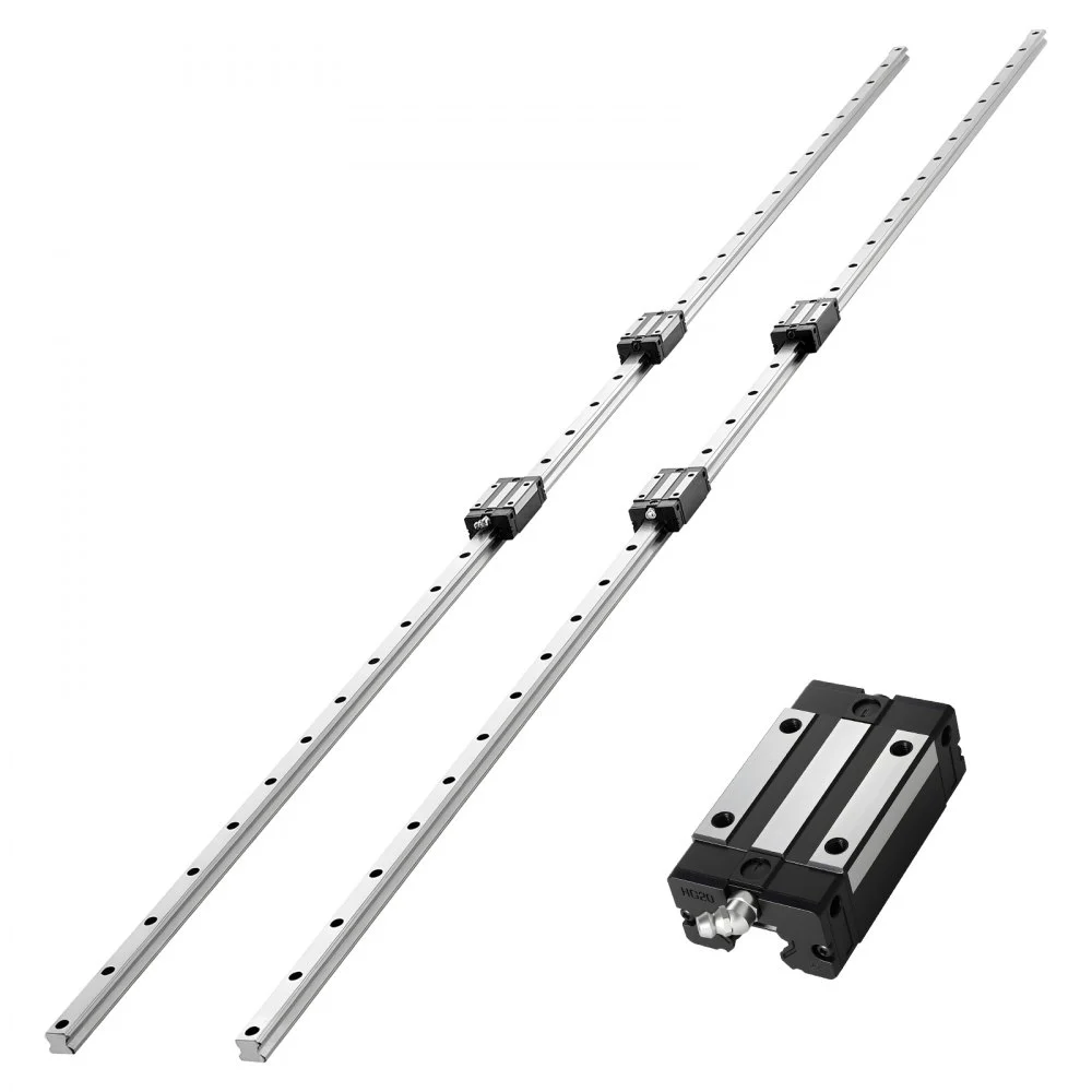 VEVOR Linear Rail Guide Kit, HGR20, 2Pcs 2000 mm (78.74 inch) Linear Motion Rails and 4Pcs Bearing Slide Blocks, Anti Rust and High Precision Kit, for DIY, CNC Routers, Lathes, Mills, 3D Printers