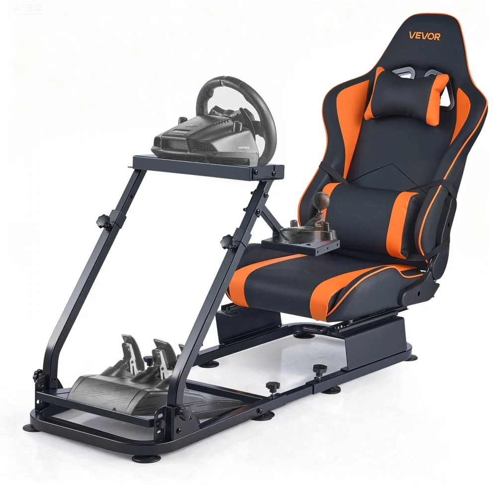 Summer Sale
VEVOR Racing Wheel Stand, Heavy-Duty Simulator Cockpit Steering Stand with Dual-Rail Dual-Arm, Fit Logitech G25,G27,G29,G920,G923, Thrustmaster T300RS,TX F458,T500RS,T3PA-PRO (F1/GT) and CSR Pedals