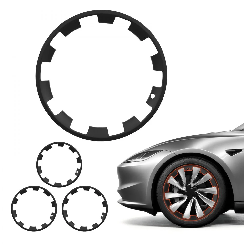 VEVOR Hubcaps Wheel Covers for 2025 Tesla Model Y, 20 Inch Set of 4 Wheel Rim Cover Hubcaps OEM Style Replacement, R20 Size Snap On Car Hub Caps, Premium Sturdy 10-Spoke ABS Tire Rim Caps, Matte Black