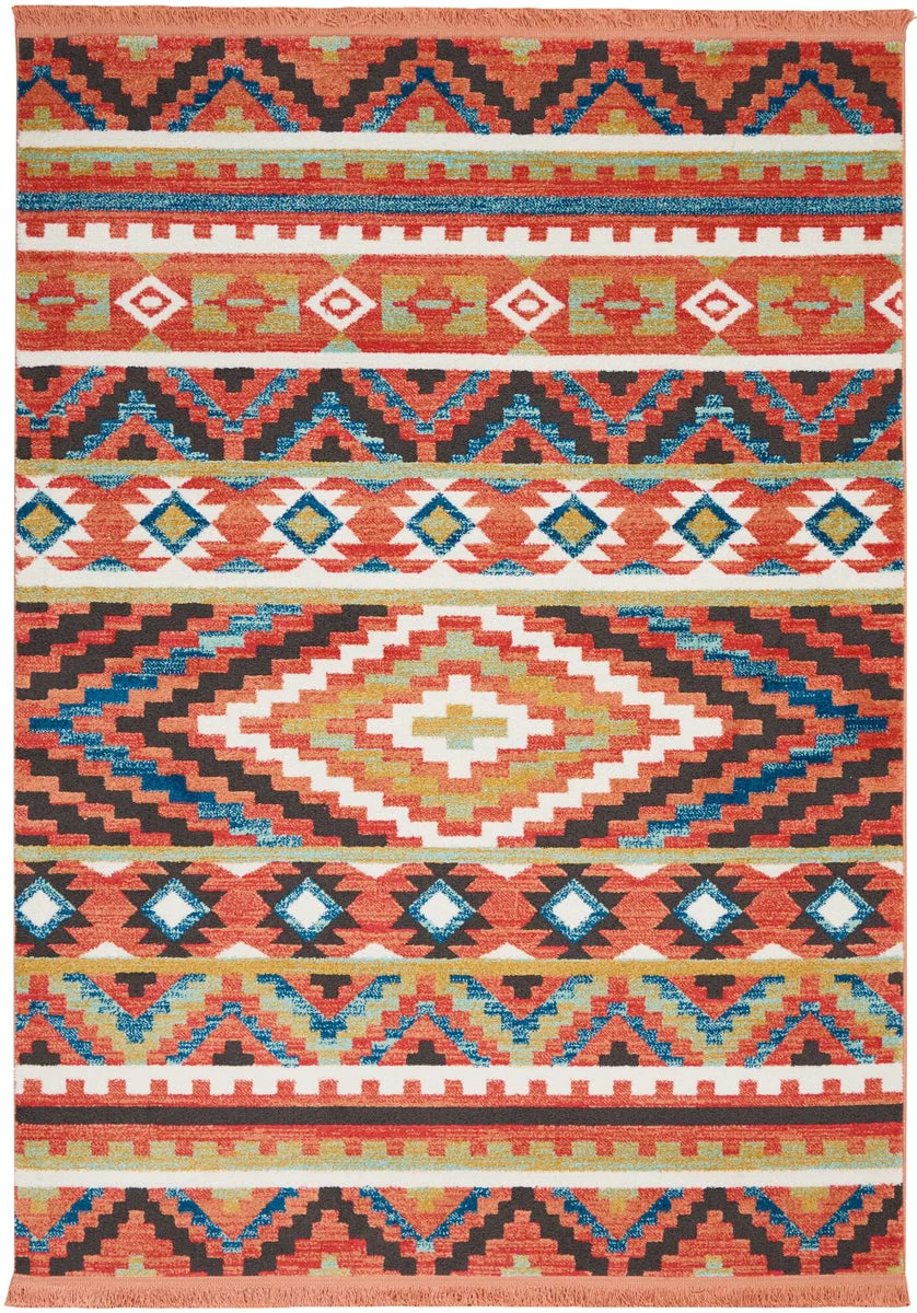 Nourison Tribal Decor Transitional Orange Area Rug