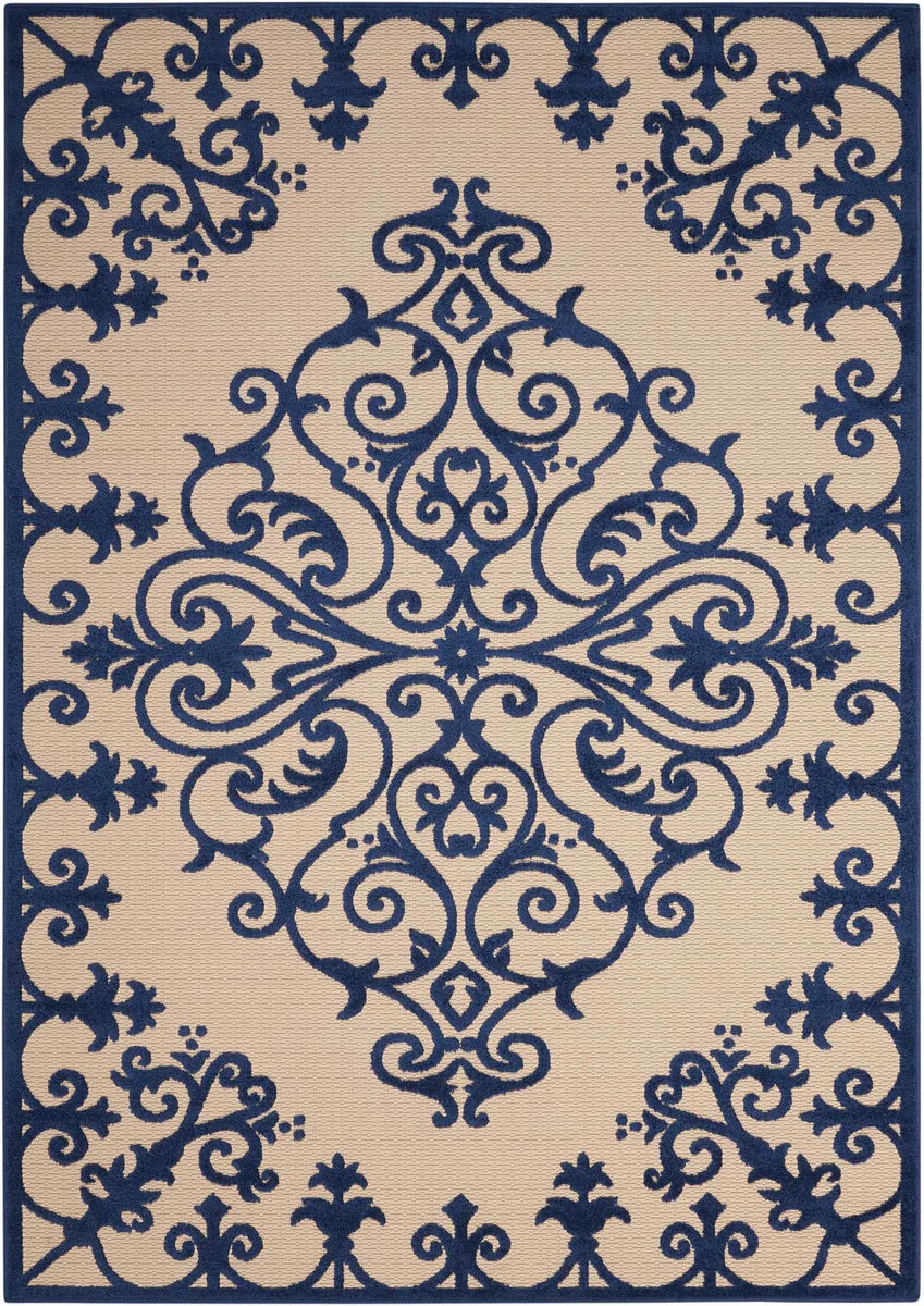 Nourison Aloha Transitional Navy Area Rug